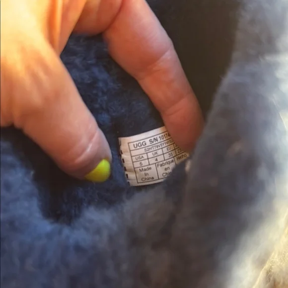 UGG Blue Shearling Boots with Brown Sole - Picture 4 of 4